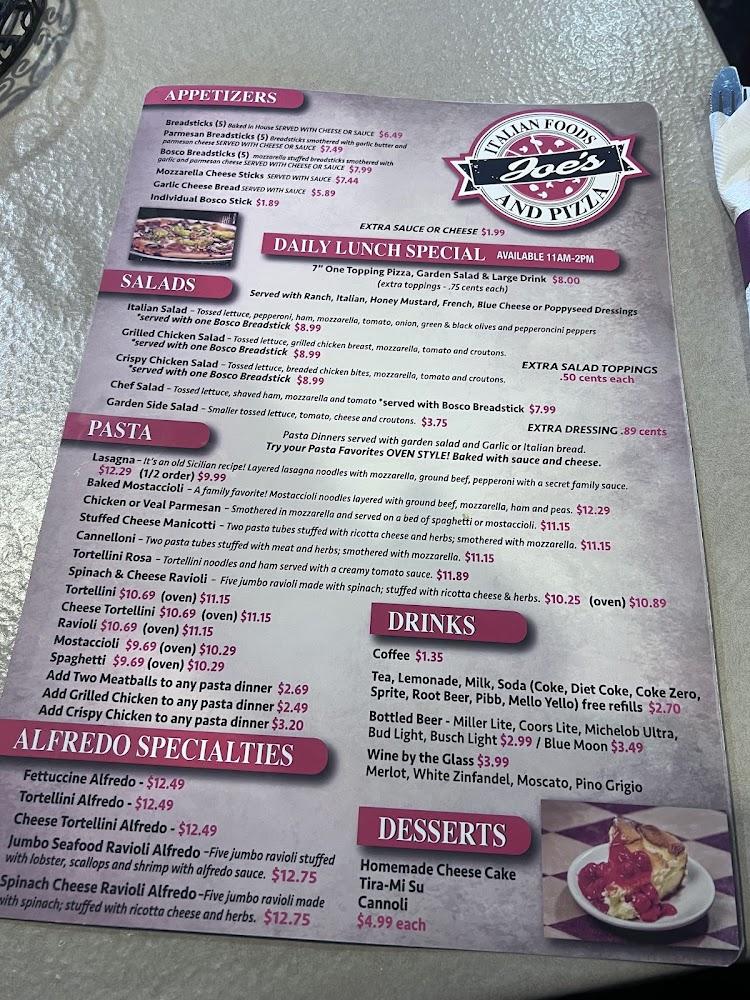 Joe's Italian Food & Pizza Menu image 4